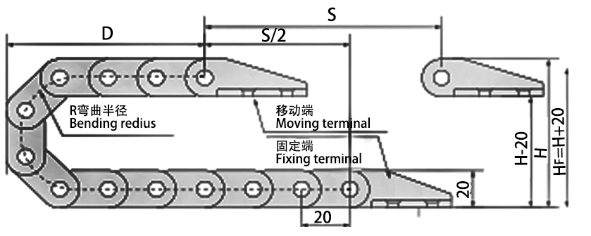 15系列微小型拖鏈技術參數(shù)表