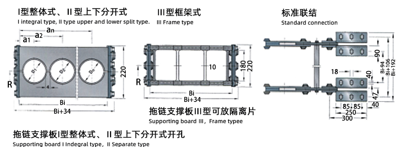 TL250型鋼鋁拖鏈上下分開式圖